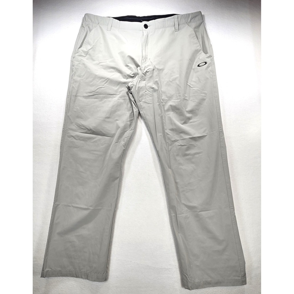 Oakley Take Pro Golf Pants Mens 40x32 Regular Fit Light Gray Flat‎ Front Stretch